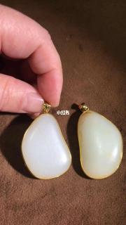 和田玉原石无修的一对包金 肉质细腻油润度